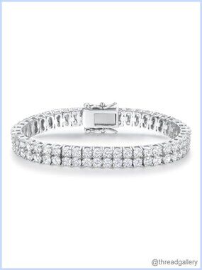2 Rows Tennis Bracelet 18K Yellow Gold Plated Cubic Zirconia Women Gift